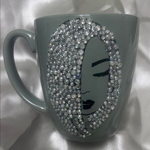 Bling Tea Cup with Rhinestone Face Design